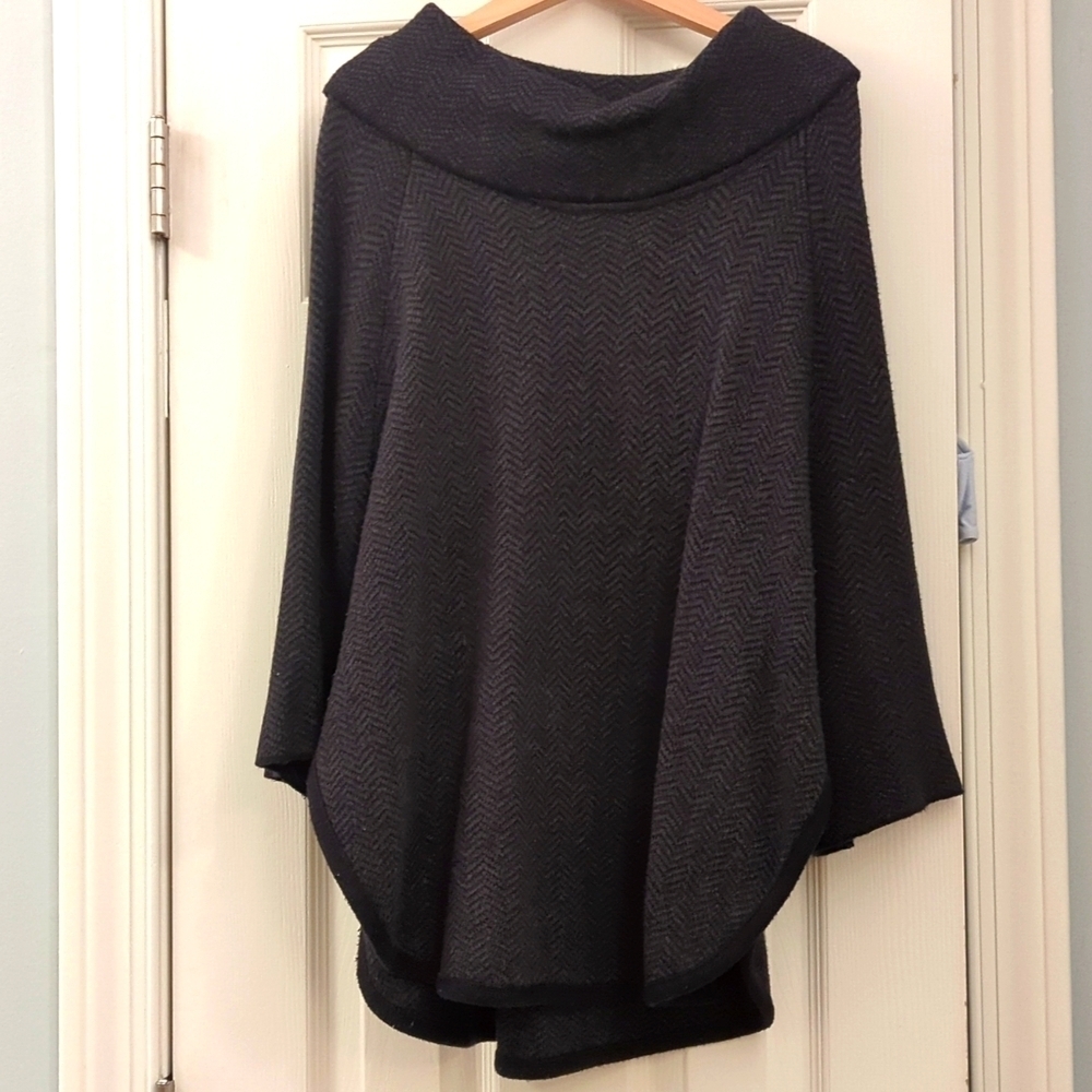 Loft Outlet Sweater Cape Cowl neck Size XS/S Charcoal Gray